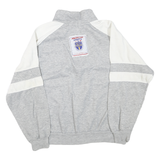 Mens Grey & White Sweatshirt Pullover L Half Zip Cotton Blend Casual Sports