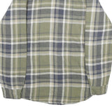 WRANGLER Mens Green & Grey Check Flannel Jacket S Cotton Blend Button Closure