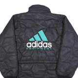 ADIDAS Equipment Mens Black & Teal Equipment Quilted Jacket XL Blend Zip