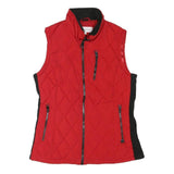 CALVIN KLEIN Mens Red & Black Quilted Zip Jacket M Polyester Blend Stylish