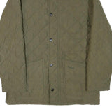 BARBOUR Mens Olive Quilted Button Jacket M Polyester Blend Classic Outerwear