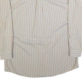ROCHESTER Mens Beige & Pink Stripe Cotton Blend Shirt XL Classic Long Sleeve