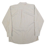 ROCHESTER Mens Beige & Pink Stripe Cotton Blend Shirt XL Classic Long Sleeve
