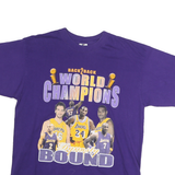 YAZBEK Mens Purple Back 2 Back World Champions Graphic T-Shirt L Short Sleeve