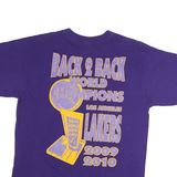 YAZBEK Mens Purple Back 2 Back World Champions Graphic T-Shirt L Short Sleeve