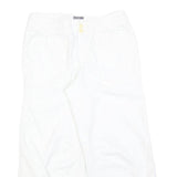 LIZ CLAIBORNE Womens White Casual Shorts S W26 Cotton Blend Comfort Elastic