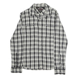 HILFIGER DENIM Mens Black & White Checked Shirt M Cotton Blend Long Sleeve