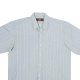 XING YU Mens Blue & White Stripe Polyester Blend Shirt M Casual Button Shirt