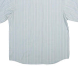 XING YU Mens Blue & White Stripe Polyester Blend Shirt M Casual Button Shirt