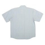 XING YU Mens Blue & White Stripe Polyester Blend Shirt M Casual Button Shirt