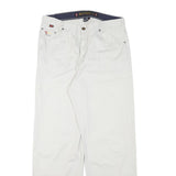 RITMICA Mens Cotton Blend White Relaxed Straight Trousers W31 L29 Casualwear