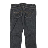 DIESEL Womens Regular Fit Straight Denim Dark Blue W32 L30 Cotton Blend Zip