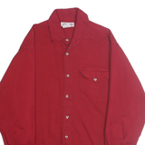 CITY JEANS Mens Red Shirt L Cotton Classic Button Pocket Casual