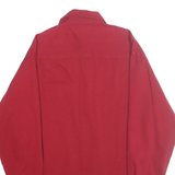 CITY JEANS Mens Red Shirt L Cotton Classic Button Pocket Casual