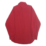 CITY JEANS Mens Red Shirt L Cotton Classic Button Pocket Casual