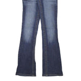 RUE21 Womens Jeans Blue Slim Flared Denim Medium W28 L32 Stylish Stitching