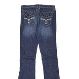 RUE21 Womens Jeans Blue Slim Flared Denim Medium W28 L32 Stylish Stitching