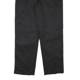 DICKIES Mens Black Regular Fit Straight Leg Cotton Blend Trousers W38 L32 Zip