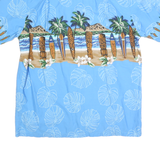 FAVANT Mens Blue Hawaiian Shirt L Surf Tiki Tropical Print Cotton Relaxed Fit
