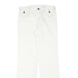 Womens White Regular Fit Straight Leg Denim Jeans W28 L31 Stylish Print Pocket