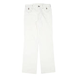 Womens White Regular Fit Straight Leg Denim Jeans W28 L31 Stylish Print Pocket