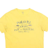 POLO RALPH LAUREN Mens Yellow Graphic T-Shirt L Short Sleeve Crew Neck Cotton