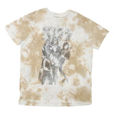 KISS Mens Beige Tie Dye Graphic T-Shirt L Short Sleeve Crew Neck Band