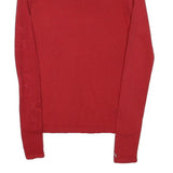 GUESS Womens Red Patterned Jumper Round Neck Basic Knit XS Stylish Cotton Blend