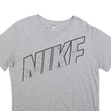 NIKE Womens Grey Crew Neck Short Sleeve Graphic T-Shirt L Casual Cotton Tee