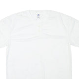 RUSSELL ATHLETIC Mens White Jersey L Short Sleeve V-Neck Sports Shirt