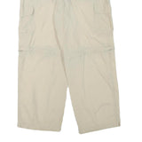 CASUAL X Mens Polyester Blend Beige Relaxed Cargo Trousers W35 L27 Casual Wear