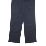 DICKIES Mens Cotton Blend Navy Regular Leg Trousers W32 L30 Classic Zip Closure
