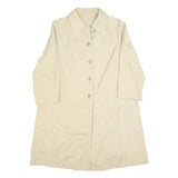 VALMELINE Womens Beige Cotton Button Jacket M Classic Fit Plain Stylish