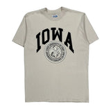 State University Of Iowa Hanes College T-Shirt - Large Beige Cotton Blend