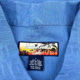 Havana Jack''S Cafe Hawaiian Shirt - Large Blue Silk