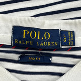 Big Pony Polo By Ralph Lauren Striped Polo Shirt - Large White Cotton