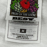 Fruit Of The Loom Graphic T-Shirt - Medium White Cotton Blend