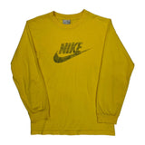 Nike Long Sleeve T-Shirt - Small Yellow Cotton