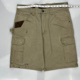 Wrangler Cargo Carpenter Shorts - 36W 10L Khaki Cotton