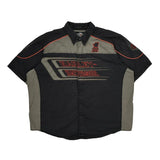 Motorcycle Harley Davidson Graphic Short Sleeve Shirt - 2XL Black Cotton