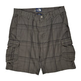 The North Face Checked Cargo Shorts - 34W 11L Grey Cotton