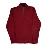 Tommy Hilfiger 1/4 Zip - Large Red Cotton