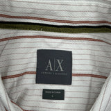 Armani Exchange Striped Shirt - Large Red Cotton