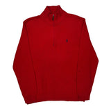 Polo By Ralph Lauren 1/4 Zip - Large Red Cotton