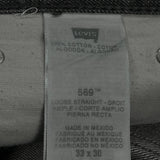 569 Levis Jeans - 35W 30L Grey Cotton