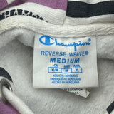 Reverse Weave Champion Striped Hoodie - Medium Multicoloured Cotton
