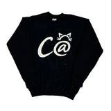 Gildan Graphic Sweatshirt - Medium Black Cotton Blend