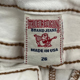 True Religion Mini Denim Shorts - 28W US 2 White Cotton