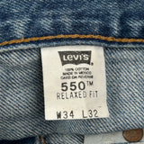 Levis 550 Jeans - 34W 32L Light Wash Cotton
