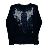 Motorcycles Harley Davidson Graphic Long Sleeve T-Shirt - Large Black Cotton